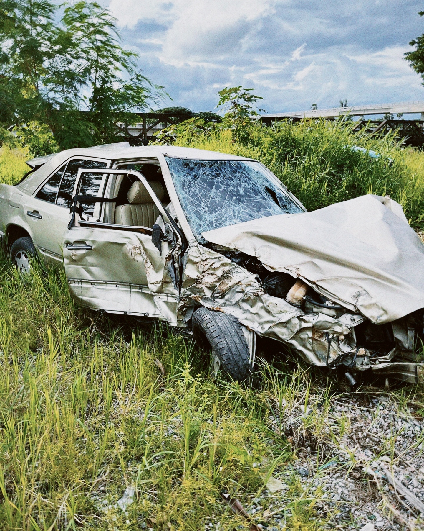 Crashed Mercedes S-Class